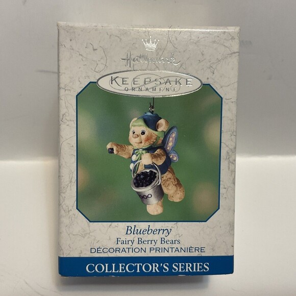Hallmark - Blueberry - Fairy Berry Bears - Series 2nd - 2000 Ornament - Picture 1 of 4